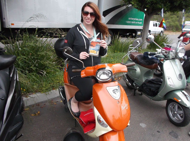 Sarah with her Creamsicle buddy