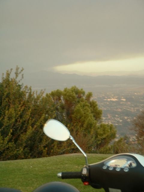 Picture from Mt. Soledad (yes, where the landslide was last week) looking at the Witch Creek Fire near Santa Ysabel.