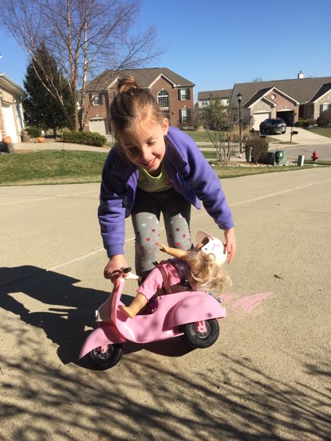 My wife thought it fitting to give my daughter her birthday present a bit early.  She has been a trooper through the trials of the scooter search.