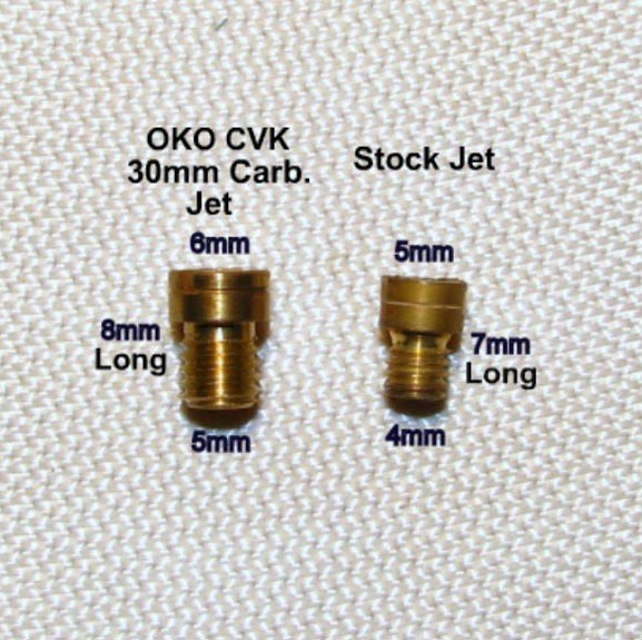 The smaller 4mm jet is what a stock Blur carb uses.