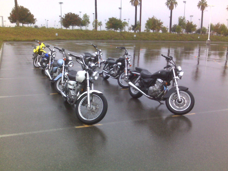 I rode the white one. Glad I didn't bring the scoot. We don't do rain in CA!