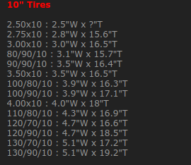 10&amp;quot; scooter tire dimensions