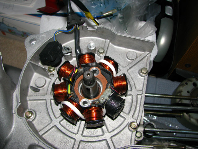 Blur stator. The black coil is a separate winding and supplies power to the ignition system.