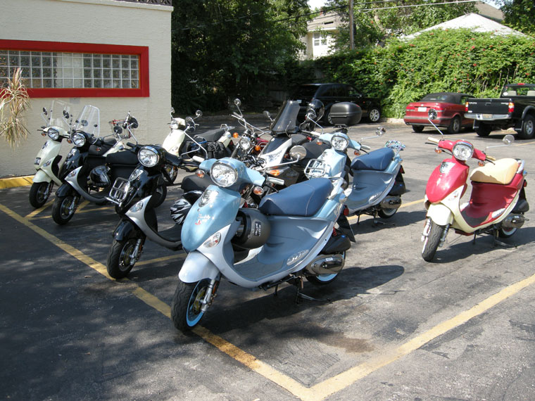 A brace of Buddies! And a Blur!!! And a Honda!!! Celebrate the diversity.