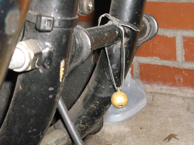 Gremlin bell on my '77 Harley