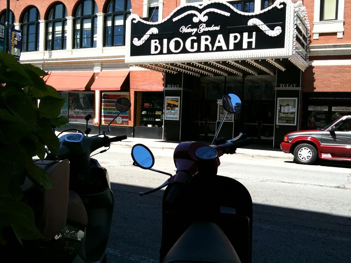 Buddy and Stella across from the Biograph. Apparently some infamous guy got shot out there once. :)