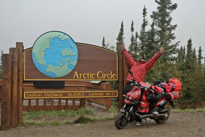 Entering the Arctic Circle on the Dalton Highway in Alaska.