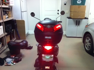 Givi case with LED Brake lights.