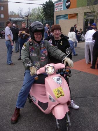 3-31-07 WKRP Rally 2007 SD actually opens his helmet for a picture with Angiesmall.jpg