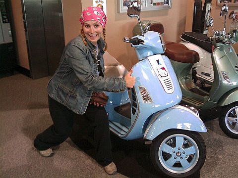 Julie with Hello Kitty Vespa at Vespa of Marana (now defunct).