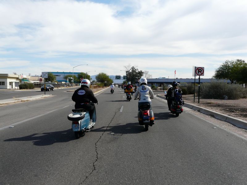 Riding on Aviation Highway, she's on the right.