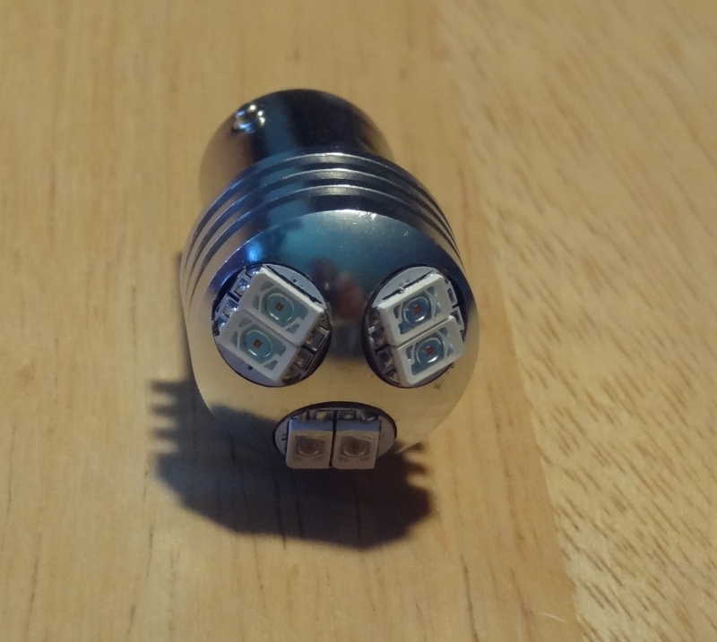 Front view of the 1156 LED replacement.