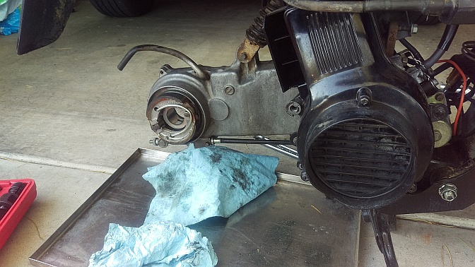 Stripped transmission, wheel side.