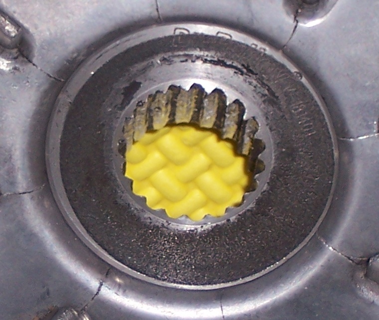 Probably what I am most concerned about.  I figure on filing these teeth out just enough to get it back on, but they are a little flat on the one side...