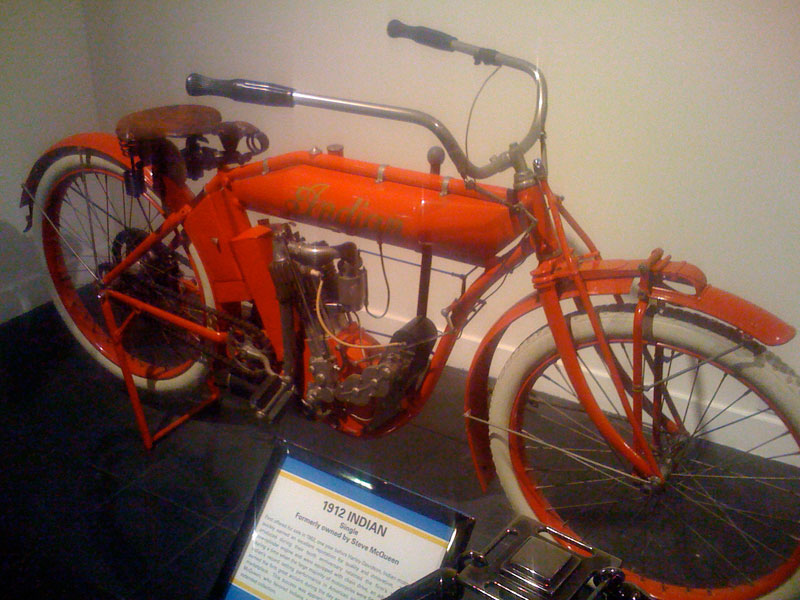 Not a scooter. A way cool old Indian owned by Steve McQueen