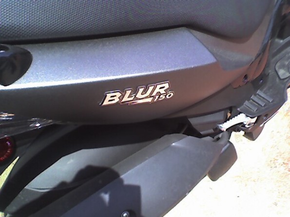 close-up of the new Blur 150 emblem