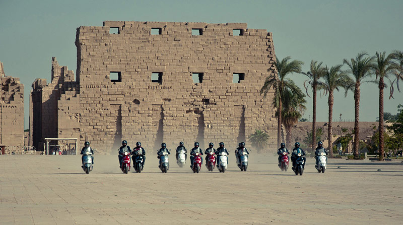 Riding at the magnificent Karnak Temple, one of the world's best reserved temples.