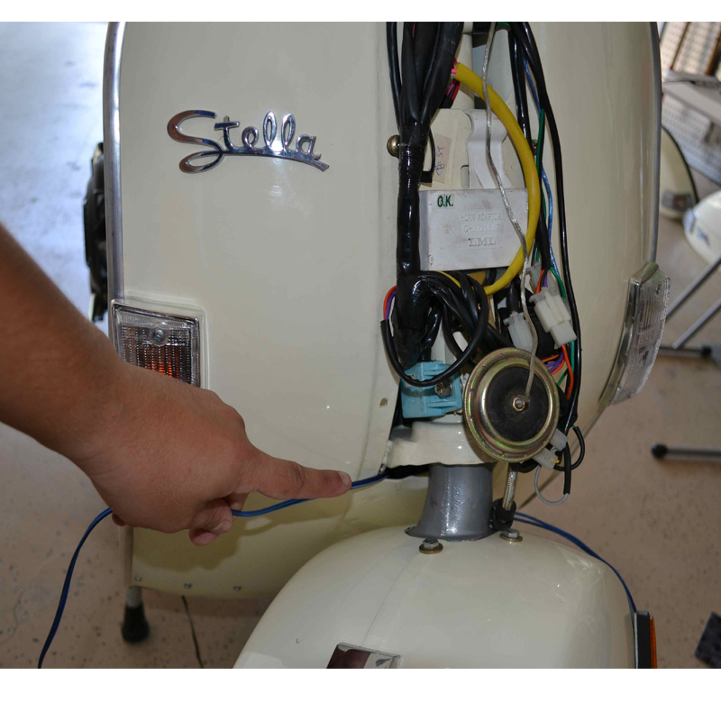 This is the place to run the wire and the front part that needs to be taken off.